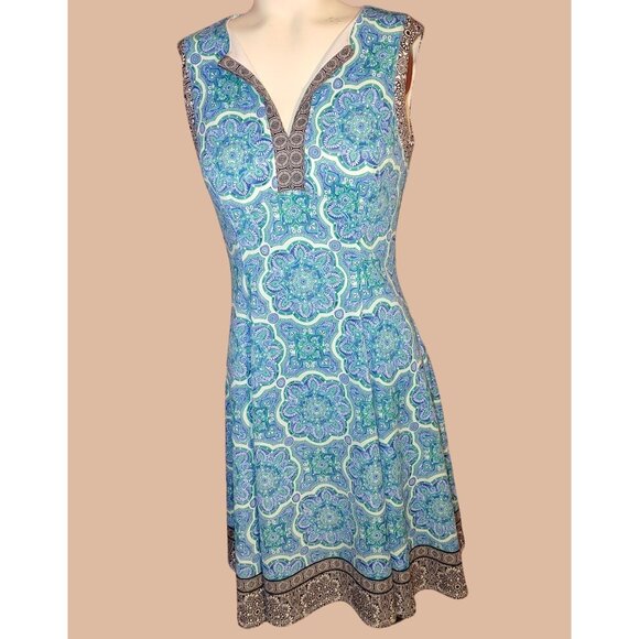 Roz & Ali Sleeveless Mini Dress Women's Casual Zipper Knee  Size 4 - Picture 1 of 8